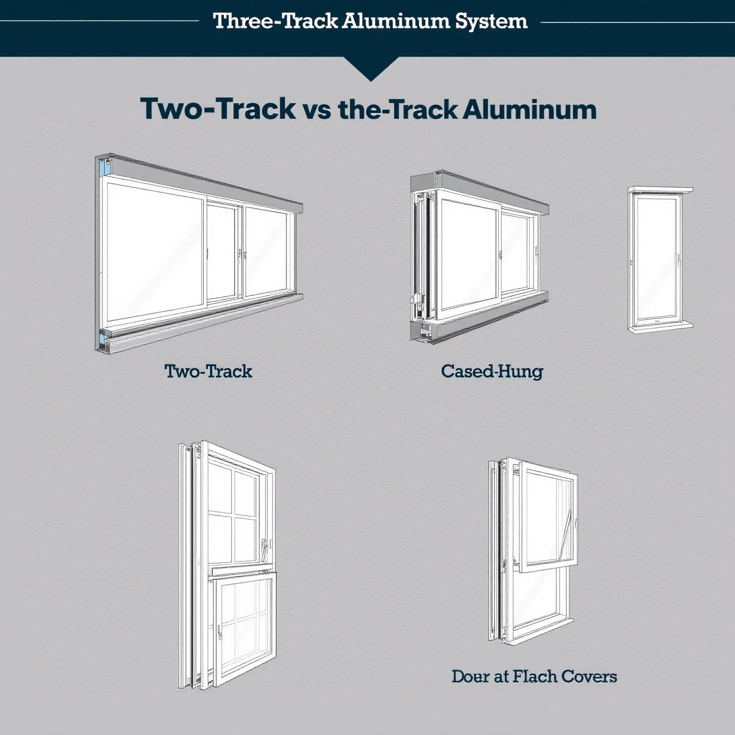 two track and three track aluminum window systems for varied applications