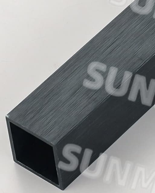 brushed black anodized aluminum tube